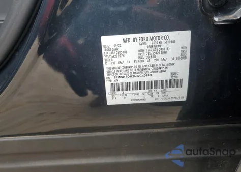 2022 Ford Explorer Xlt from USA, damaged, VIN 1FMSK7DH2NGC40740